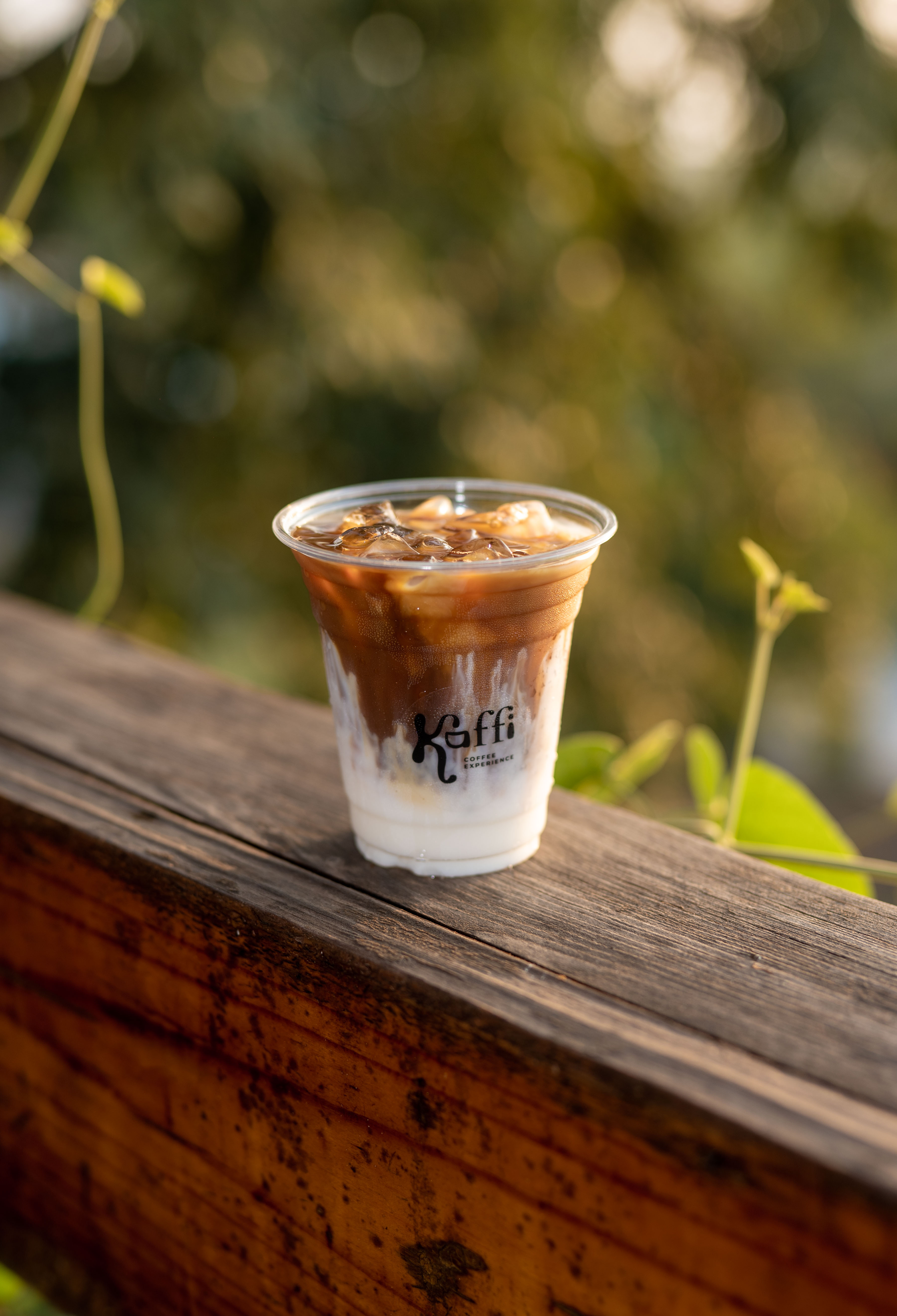 Iced latte con leche y espresso